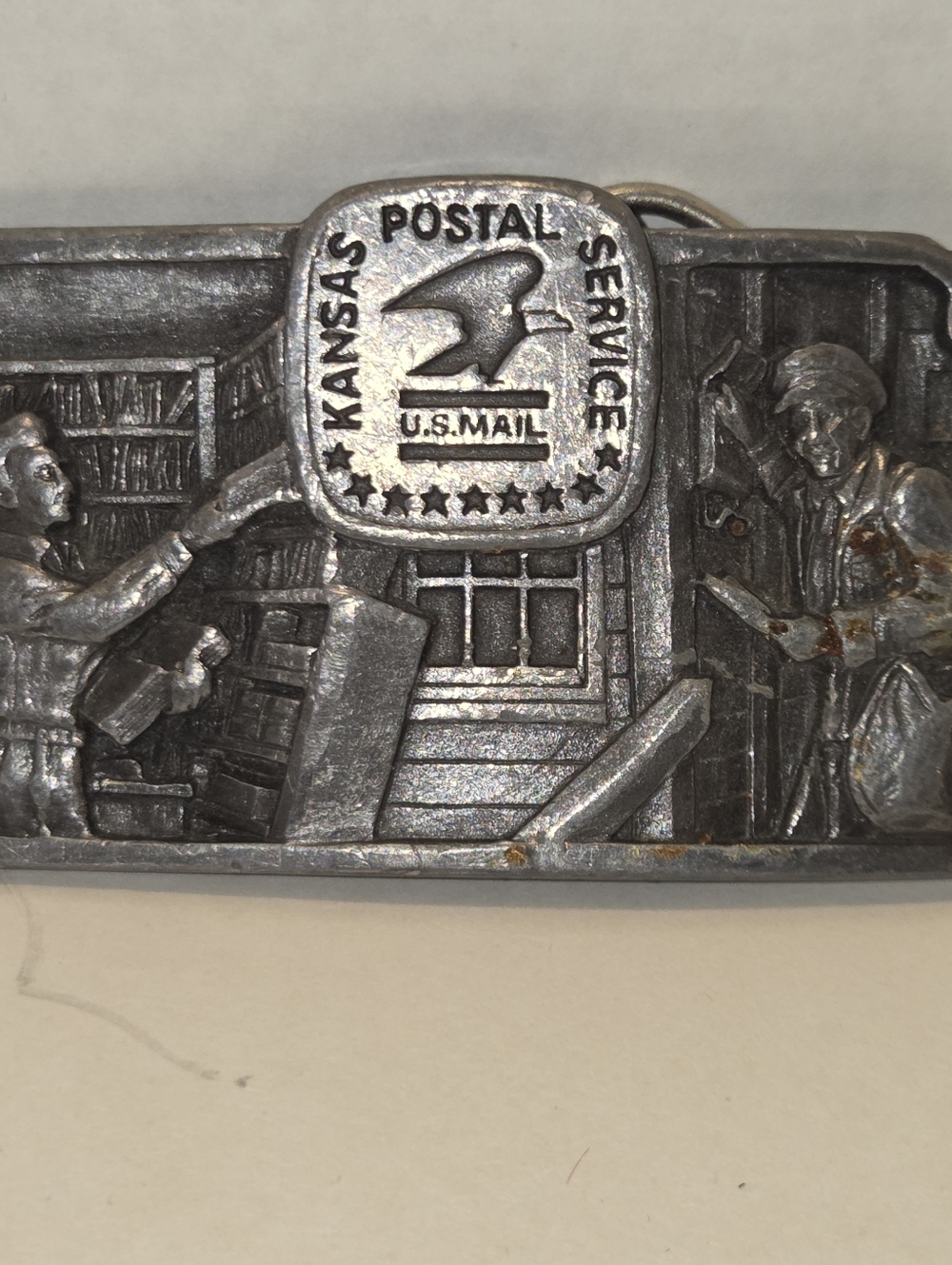 Kansas Postal Service commemorative belt buckle - Valley Buckle Co 1988 Vintage